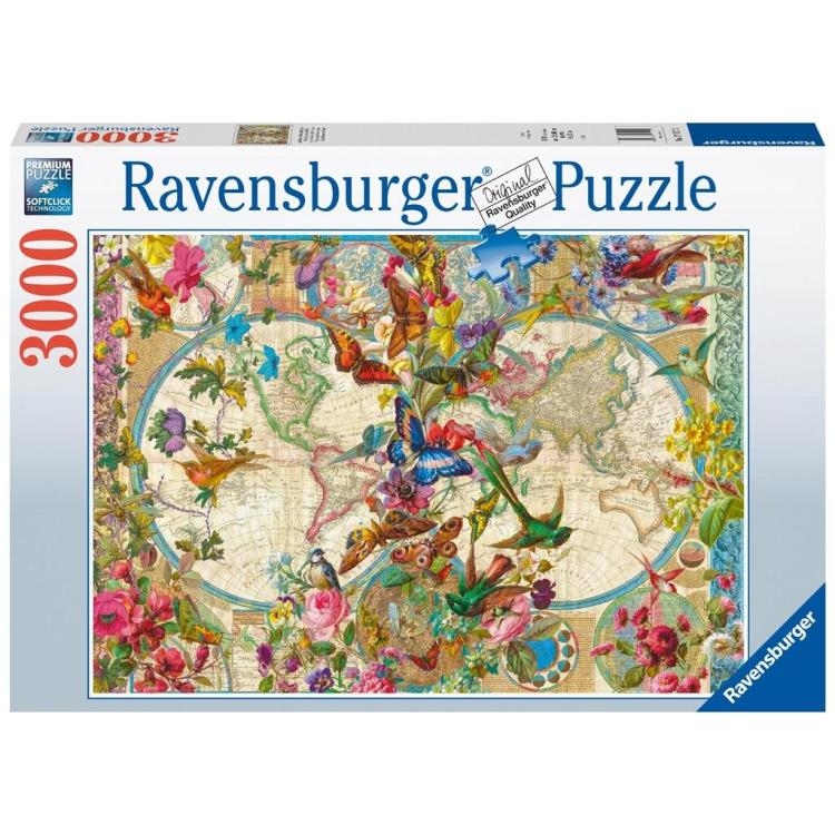 Puzzle 3000 Flora i Fauna. Mapa Świata