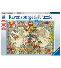Puzzle 3000 Flora i Fauna. Mapa Świata