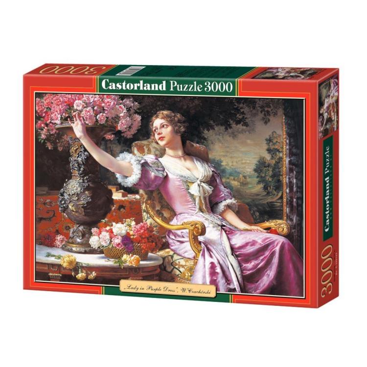 Puzzle 3000 Dama w różowej sukni CASTOR