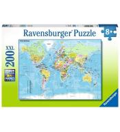 Puzzle 200 Mapa świata XXL