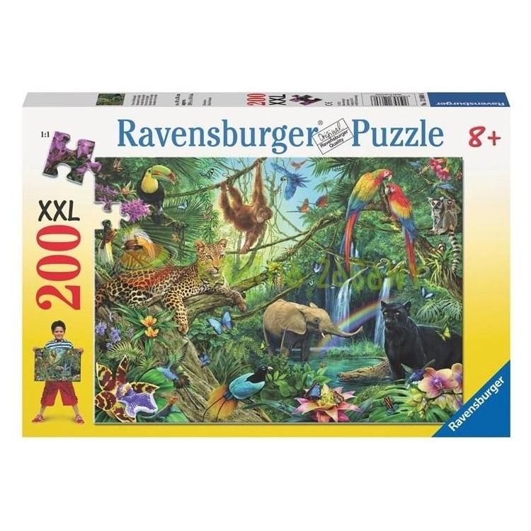 Puzzle 200 Zwierzęta w dżungli XXL