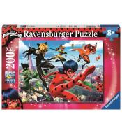 Puzzle 200 Miraculum. Biedronka i Czarny Kot XXL