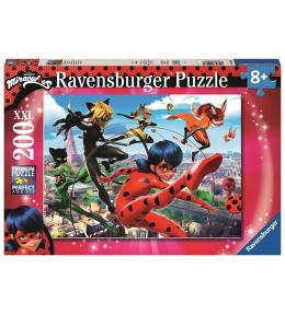 Puzzle 200 Miraculum. Biedronka i Czarny Kot XXL