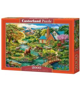 Puzzle 2000 Idyllic House with Horses CASTOR