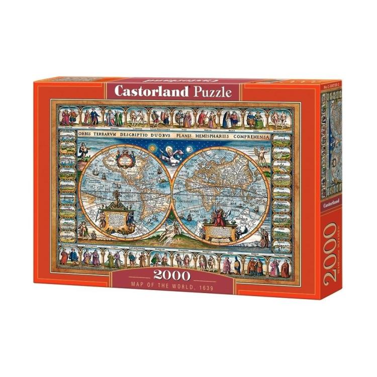 Puzzle 2000 Mapa Świata CASTOR
