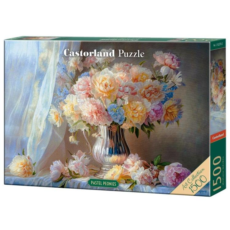Puzzle 1500 Pastel Peonies CASTOR