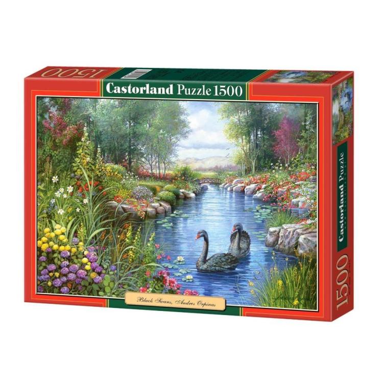 Puzzle 1500 Czarne łabędzie CASTOR