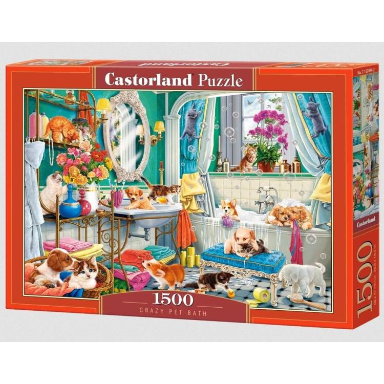 Puzzle 1500 Crazy Pet Bath CASTOR