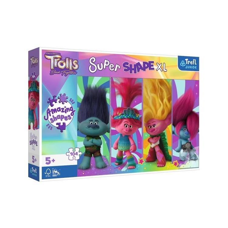 Puzzle 104 Super Shape XL Zabawy z Trollami TREFL