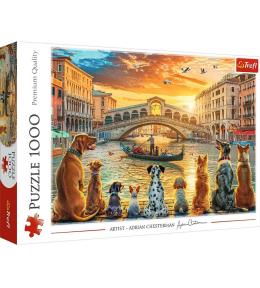 Puzzle 1000 Pieski w Wenecji TREFL
