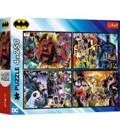 Puzzle 4x250 Batman w akcji TREFL