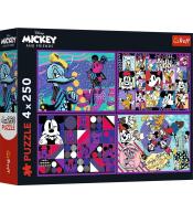 Puzzle 4x250 Seria przygód Myszki Miki TREFL