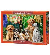 Puzzle 500 Puppies, Laundry and Bird Antics CASTOR