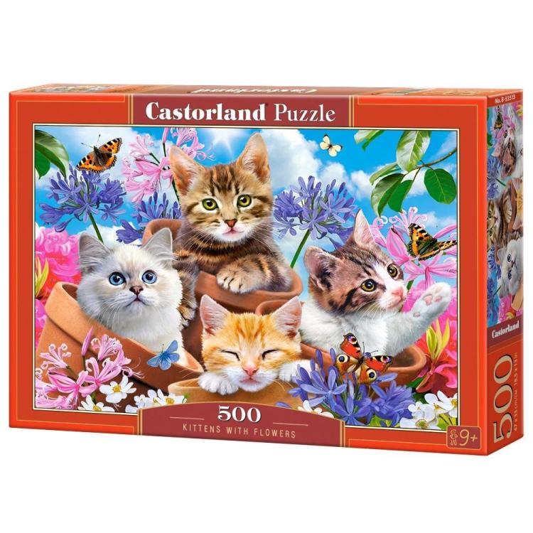 Puzzle 500 Kittens with Flowers CASTOR