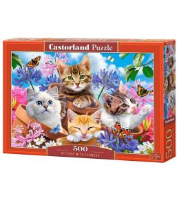 Puzzle 500 Kittens with Flowers CASTOR