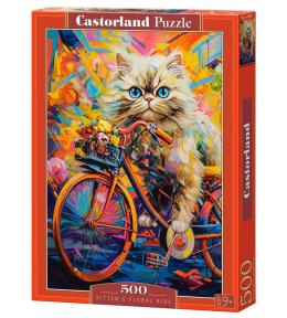 Puzzle 500 Kitten's Floral Ride CASTOR