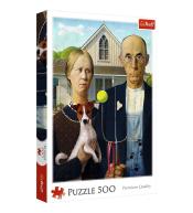 Puzzle 500 American Gothic: Psia Edycja TREFL
