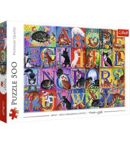 Puzzle 500 Koci alfabet TREFL