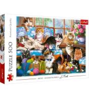 Puzzle 500 Kocia rodzina TREFL