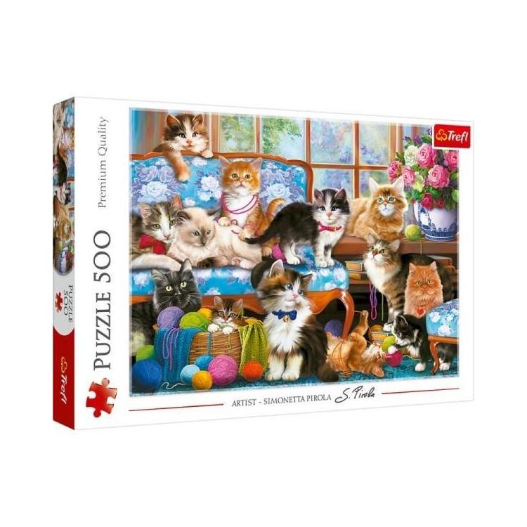 Puzzle 500 Kocia rodzina TREFL