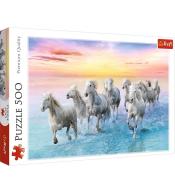 Puzzle 500 Białe konie w galopie TREFL