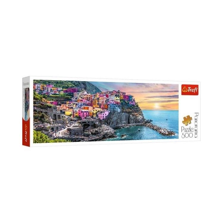 Puzzle 500 Panorama Vernazza o zachodzie słońca