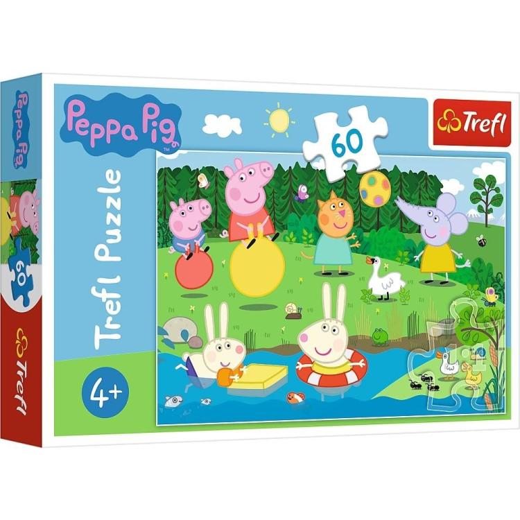 Puzzle 60 Świnka Peppa Wakacyjna zabawa TREFL