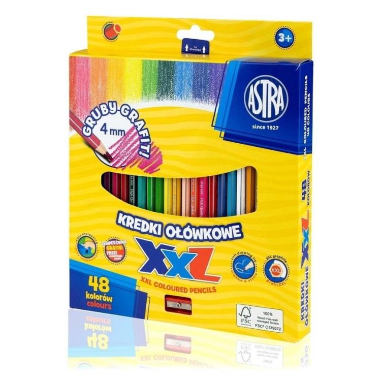 Kredki ołówkowe hexagonalne 48 kolorów ASTRA