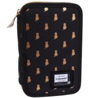 Piórnik podwójny bez wyp. Golden Kitty Head ASTRA