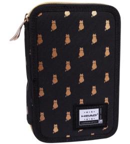 Piórnik podwójny bez wyp. Golden Kitty Head ASTRA