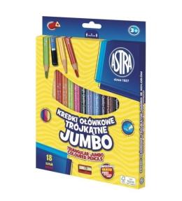 Kredki ołówkowe trójkątne Jumbo 18 kol ASTRA