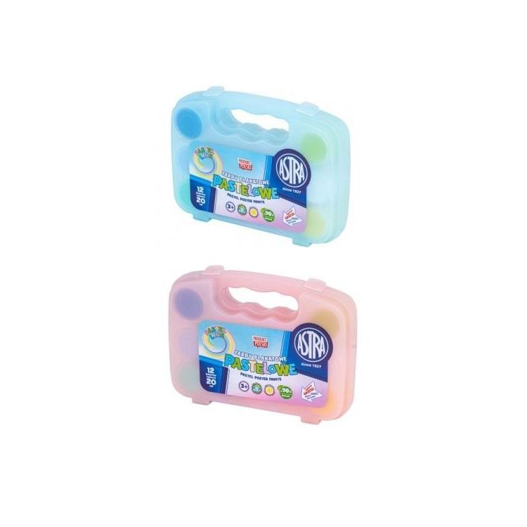 Farby plakatowe pastel 20ml 12 kolorów ASTRA