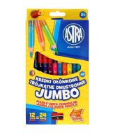 Kredki ołówkowe dwustronne Jumbo 12szt. ASTRA