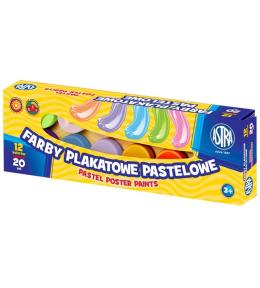 Farby plakatowe pastelowe 12 kolorów 20ml ASTRA