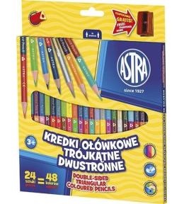 Kredki ołówkowe trójkątne dwustr. 24 48 kol. ASTR
