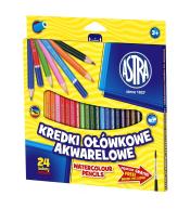 Kredki ołówkowe akwarelowe 24 kolory ASTRA