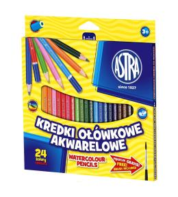 Kredki ołówkowe akwarelowe 24 kolory ASTRA