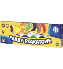 Farby plakatowe 12 kolorów 10ml ASTRA