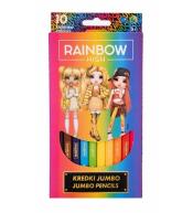 Kredki trójkątne Jumbo Rainbow High 10kol ASTRA