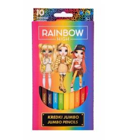 Kredki trójkątne Jumbo Rainbow High 10kol ASTRA