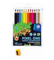 Kredki ołówkowe Pixel One 12 kolorów + temperówka