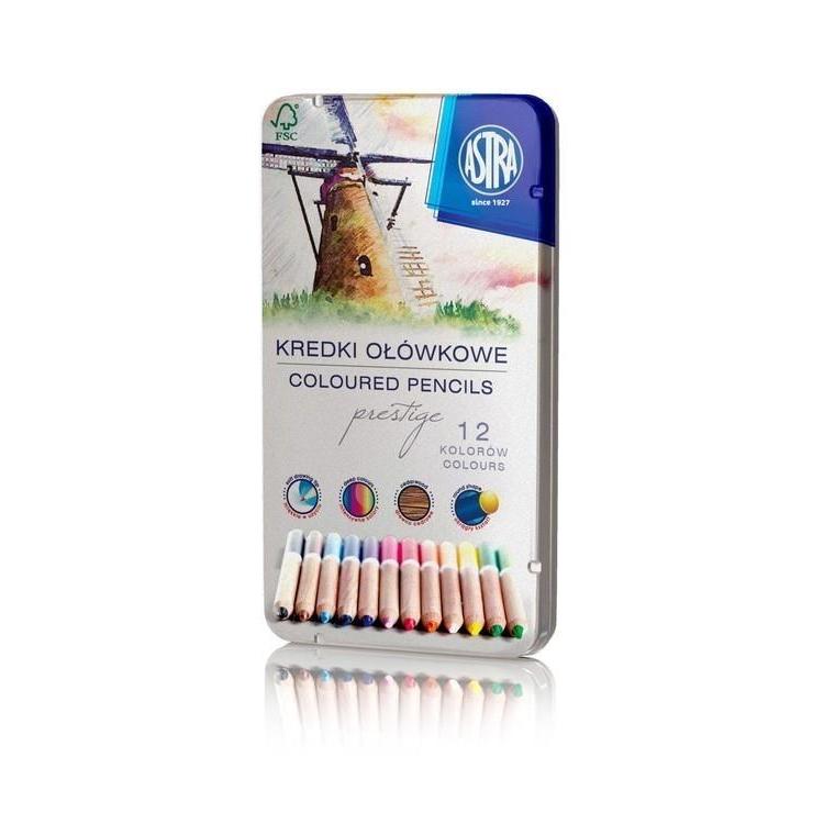 Kredki ołówkowe prestige 12 kolorów  ASTRA