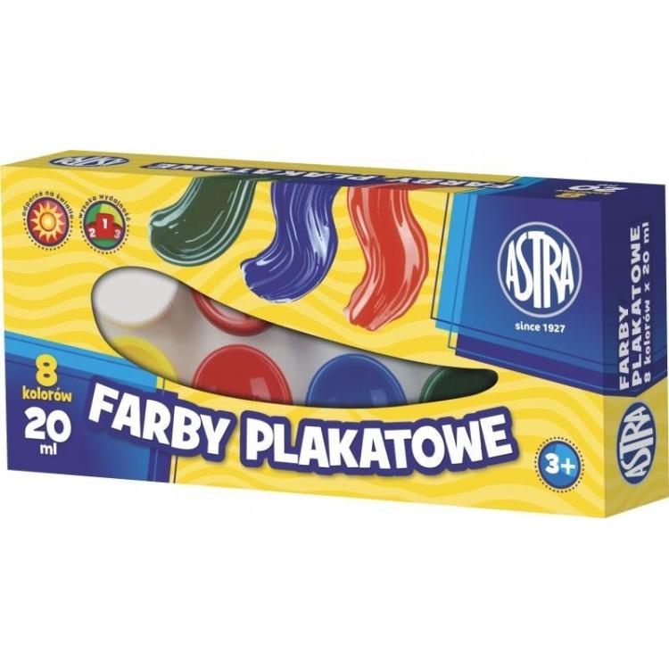 Farby Plakatowe 8 kolorów 20ml ASTRA