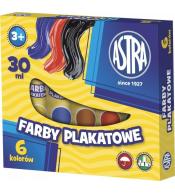Farby plakatowe w tubach 6 kolorów 30ml ASTRA