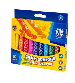 Kredki żelowe wykręcane 10kol Silky ASTRA