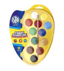 Farby akwarelowe paletka fi 30mm 12 kolorów ASTRA