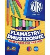 Flamastry dwustronne Astra 12 sztuk 24 kol. ASTRA