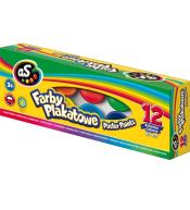 Farby plakatowe 12 kolorów 20ml AS