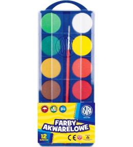 Farby Akwarelowe fi30mm 12 kolorów ASTRA