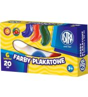 Farby plakatowe 6 kolorów 20ml ASTRA